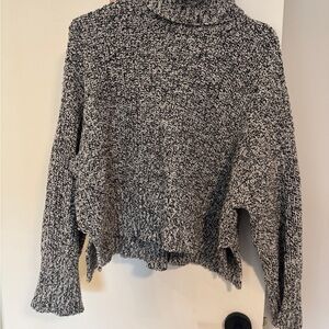 Madewell Black & White Marled Turtleneck Sweater